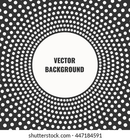 Fashion background for text. Dotted dots on black background, vector illustration.