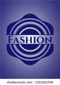 Fashion badge with denim texture