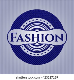 Fashion badge with denim texture