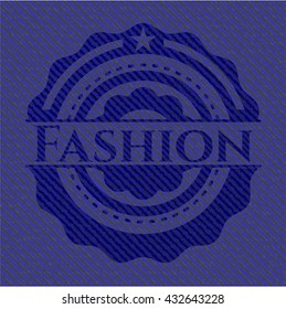 Fashion badge with jean texture