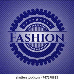 Fashion badge with jean texture