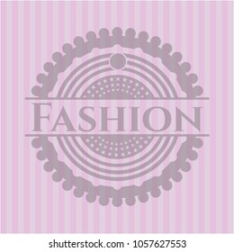 Fashion badge with pink background