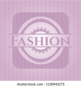 Fashion badge with pink background