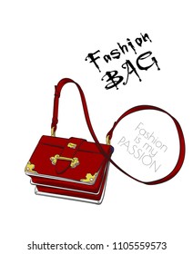 Fashion bag. Fashion accessory. Handbag Vector illustration.