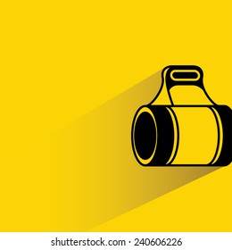 fashion bag on yellow background, flat and shadow theme