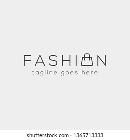 fashion bag shoping simple text logo type template vector illustration icon element