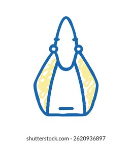 fashion bag woman doodle icon sketch vector. fashion bag woman sign. isolated symbol illustration