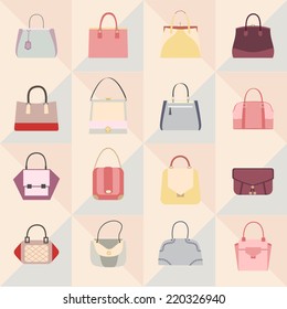 Fashion bags. Set of fashion icons