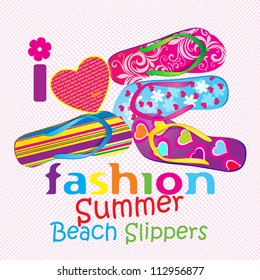 Fashion Beach Sandals / I love Summer Beach Slippers