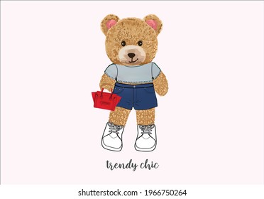 fashion bear vector design art 