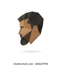 Fashion bearded man silhouette, vector illustration