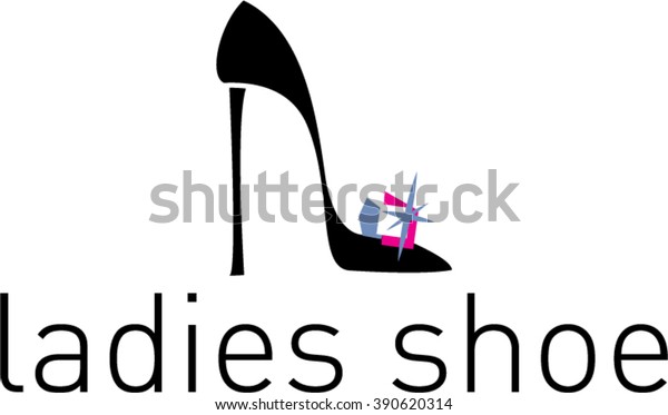 Fashion Beautiful Black Pump Shoe Logo Stock Vector (Royalty Free ...