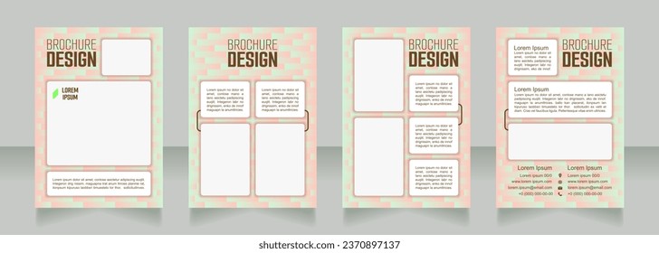 Fashion and beauty blank brochure design. Template set with copy space for text. Premade corporate reports collection. Editable 4 paper pages. Smooch Sans Light, Bold, Arial Regular fonts used