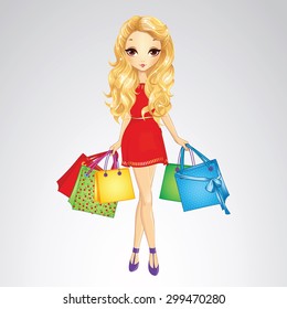 barbie cartoon shopping