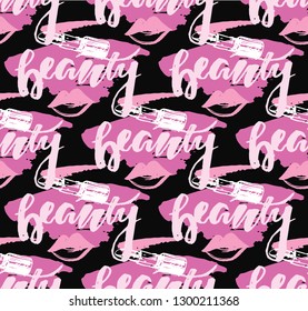 Fashion beauty hand drawn doodle pattern background wallaper texture fabric