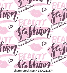 Fashion beauty hand drawn doodle pattern background wallaper texture fabric