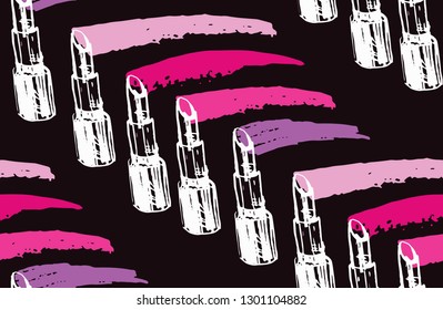 Fashion beauty hand drawn doodle pattern background wallpaper texture fabric