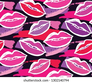 Fashion beauty hand drawn doodle pattern background