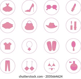 Fashion and beauty icons in vector graphics