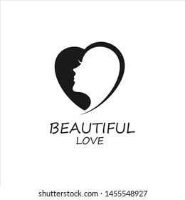 Fashion beauty silhouette icon logo template.