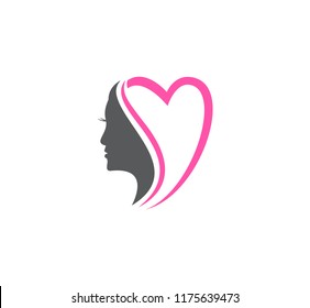 fashion and beauty women face profile vector icon logo design template for salon, wellness center, makeup artist and more