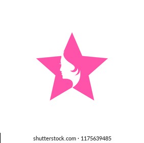fashion and beauty women face profile vector icon logo design template for salon, wellness center, makeup artist and more