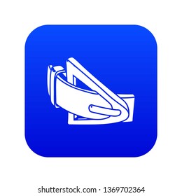 Fashion belt icon blue vector isolated on white background