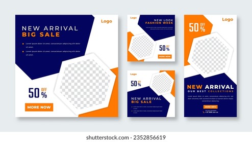 Fashion Big Sale Social Media Post for Online Marketing Promotion Banner, Story and Web Internet Ads Flyer