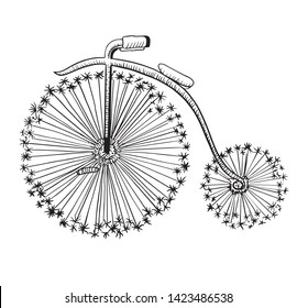 Fashion Bike vector illustration, bycycle wall poster, woman bike, vintage velobike