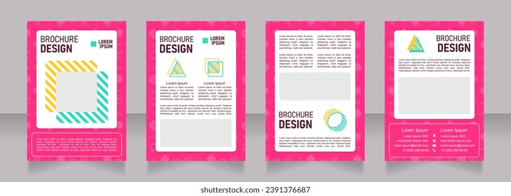 Fashion blank brochure design. Template set with copy space for text. Premade corporate reports collection. Editable 4 paper pages