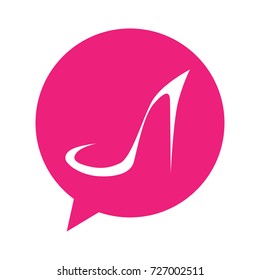 Fashion Blog Icon. Female shoe and speaking bubble
