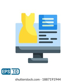 Fashion blog icon in flat style. Beauty blogging. Clothing review. Online fashion. Thematic internet community. Social media. Blogging and broadcasting. the vector is isolated on a white background.