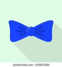 Fashion blue bow tie icon. Flat illustration of fashion blue bow tie vector icon for web design
