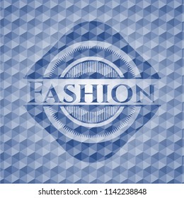 Fashion blue polygonal badge.