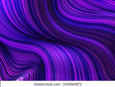 Fashion blue poster thin lines locks luxury design. Liquid wave shiny lines hair fashion background. Beautiful flowing drape textiles thin threads hair illustration vogue blue threads drape banner set