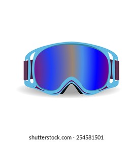 Fashion blue ski goggles