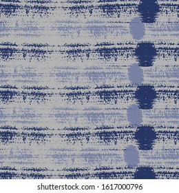 Fashion. Blue and violet paintbrush lines horizontal seamless texture for background. Hand drown paint strokes decorative artwork. For cloth.