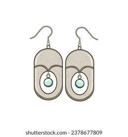 fashion boho earrings cartoon. bohemian woman, girl female, young accessories fashion boho earrings sign. isolated symbol vector illustration