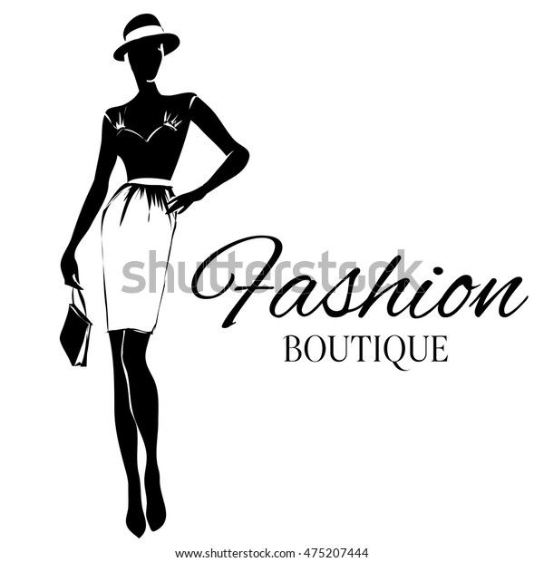 Fashion Boutique Background Black White Woman Stock Vector (Royalty ...