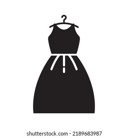 Fashion boutique frock dress icon | Black Vector illustration |