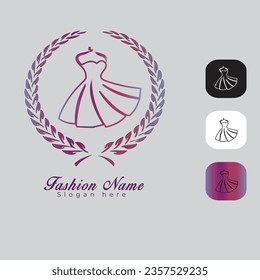 Fashion boutique gradient color icon. Color variation. Women stylish garment. Online store and shopping mall category. Female clothes accessories. Isolated vector illustration.