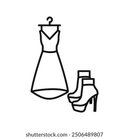 Fashion boutique icon Black line art vector logo