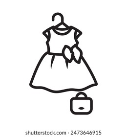 Fashion Boutique Icon Ideal for Clothing Store and Style Illustrations