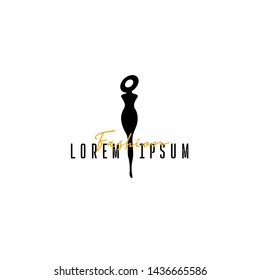 Fashion boutique logo, fashion logo template on white background, silhouette girls in hat for your website, mobile application. Vector illustration