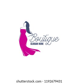 fashion boutique logo with text space for your slogan / tagline, vector illustration