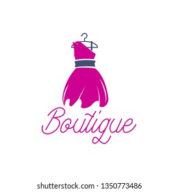 fashion boutique logo with text space for your slogan / tagline, vector illustration
