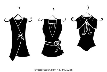 Fashion boutique, stylized doodles, hand drawing