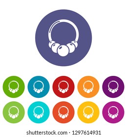 Fashion bracelet icons color set vector for any web design on white background