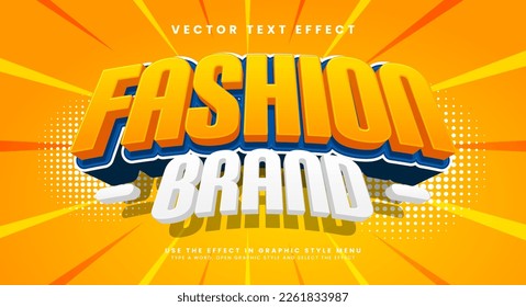 Marca de moda 3d efecto de estilo de texto vectorial editable, adecuado para temas de productos de moda