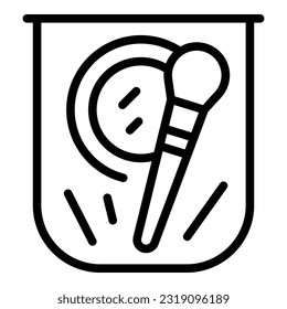 Fashion brush icon outline vector. Case zipper. Cosmetic kit